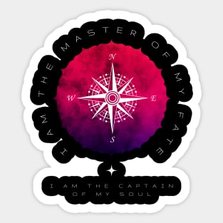 Invictus Compass - Poetry Art Sticker